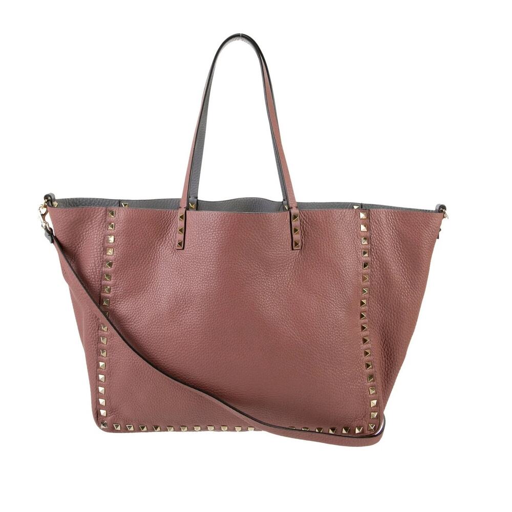 Valentino large Rockstud trapeze tote - reversible pink and grey! - Picture 3 of 10